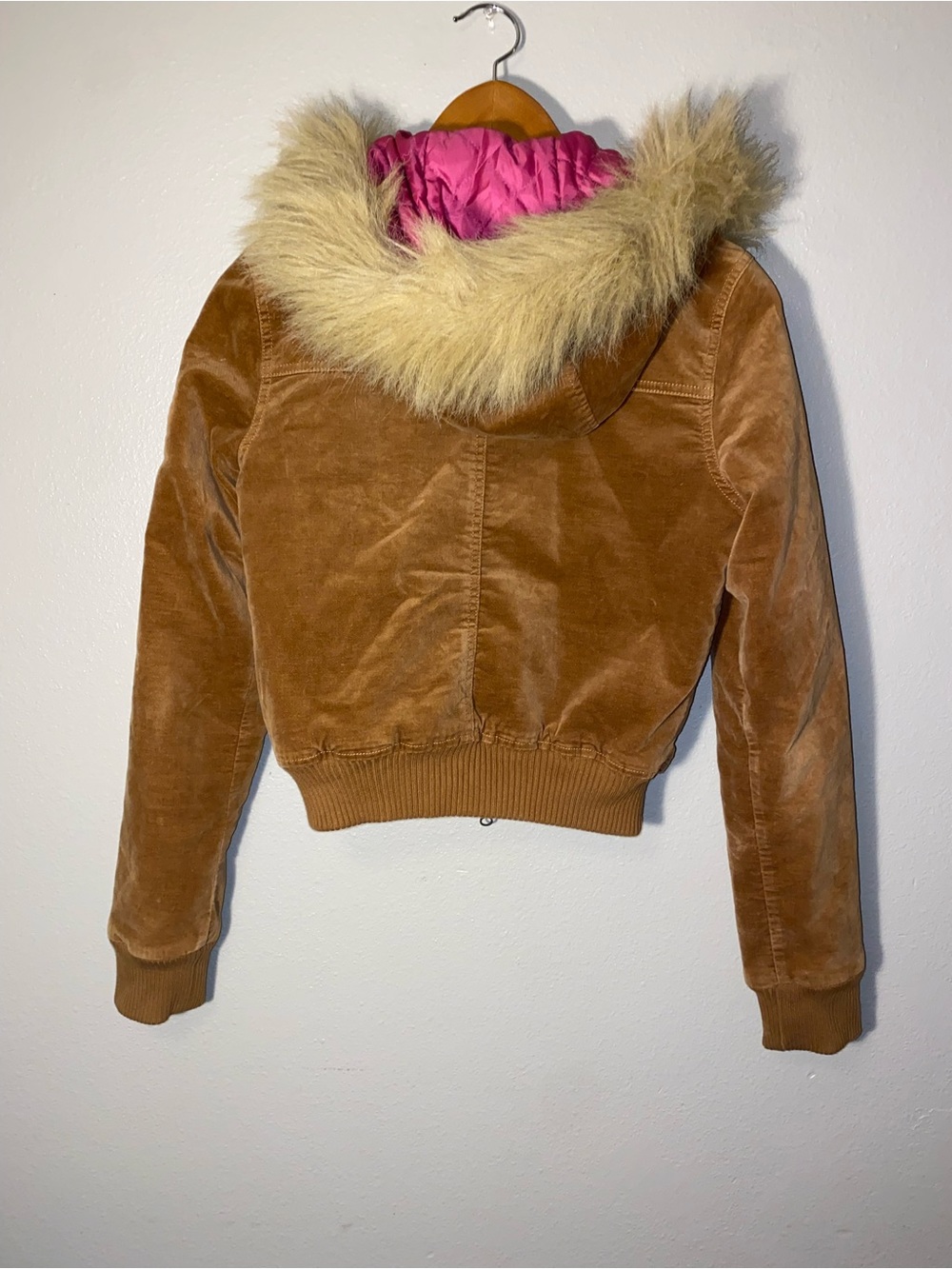 VTG 2000s Hollister Polar Wear Brown Velvet Bella Swan Fur Jacket M - Picture 4 of 7